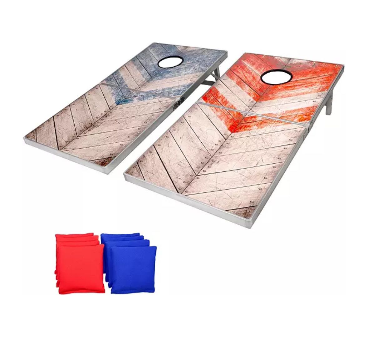 Brand New Cornhole Set - Boards And Bags - Foldable For Tailgating