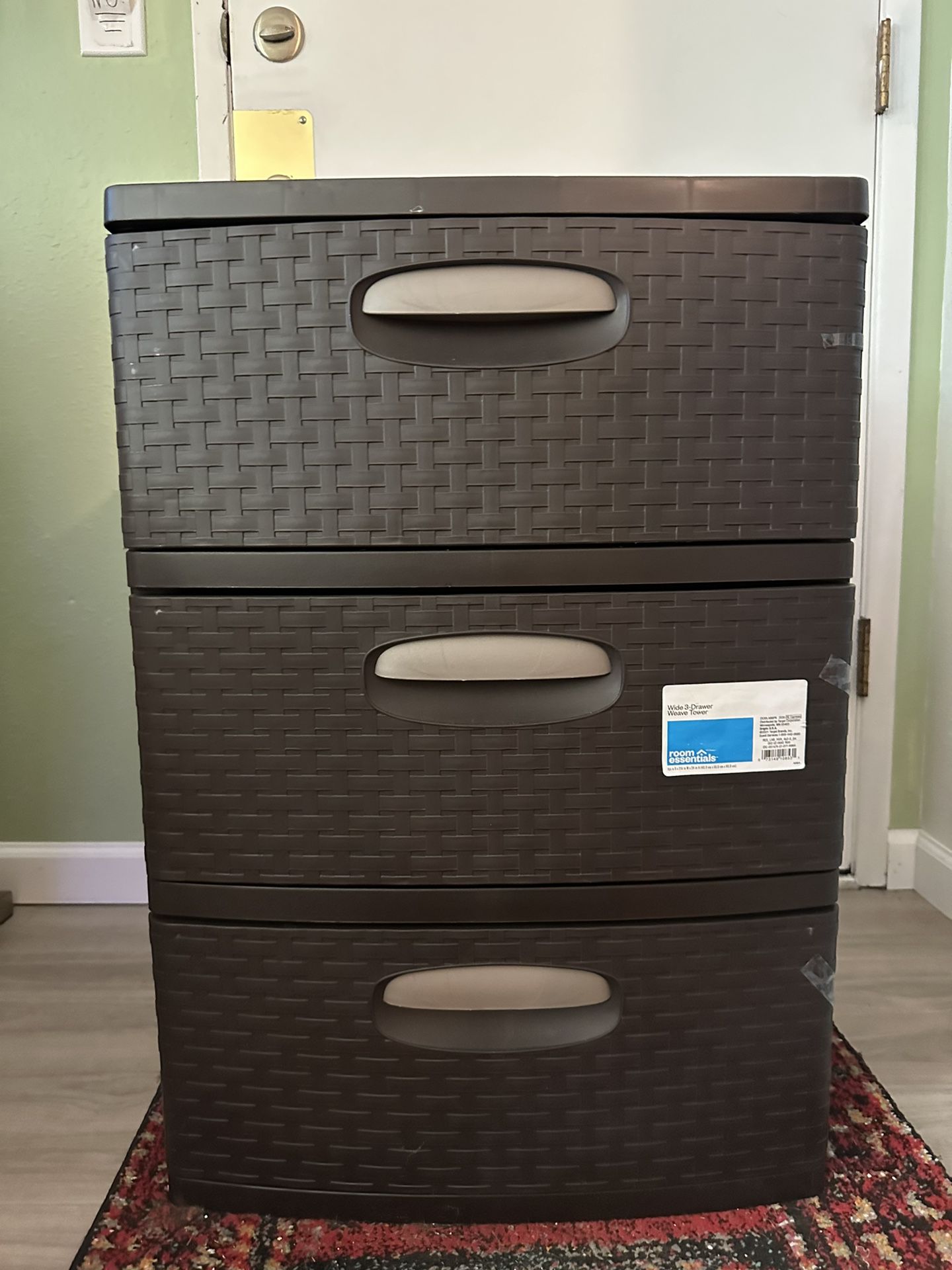 Wide 3-Drawer Weave Tower