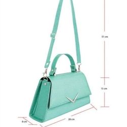 Rumbler Cadi Handbag in Mint Sparkle (with crossbody strap)