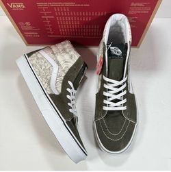 Vans Sk8-Hi Desert Skulls Grape Leaf Green White Hight Top Sneakers Men Size 11
