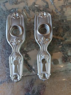Pair of 1920's Antique Doorknob Backplates, Victorian,  Art Deco. Hardware