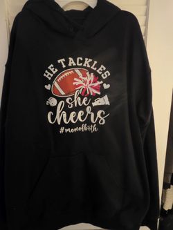 Ladies sports hoodie football and cheer mom size med