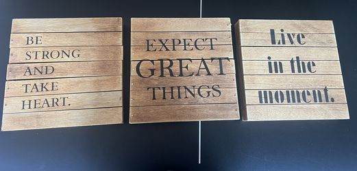 Home Decor - 3 wooden signs 10inx10in