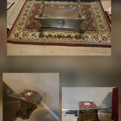 3-Piece Coffee Table Set - Dark Wood Finish - Rectangular & Square Tables