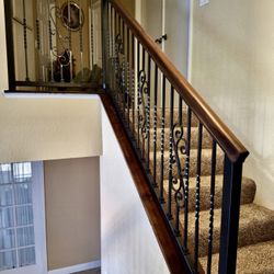 Custom Made staircase With Wood Hand Railings