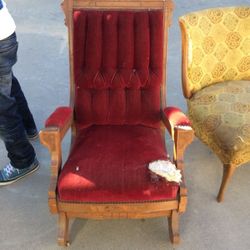 Hand carved rocking chair