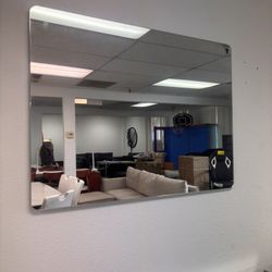New- 40 in. W x 30 in. H Rectangular Frameless Wall Bathroom Vanity Mirror