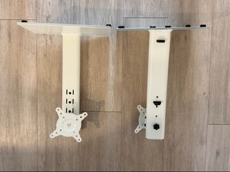Wall Mount Speaker Brackets with Glass Shelf (Pair)
