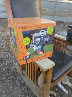 Jack skellington and scary teddy blow up Halloween decoration