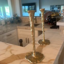 Pair Of Gold Candle Holder 