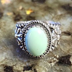 Sterling Silver Southwestern Turquoise Ring Size 7