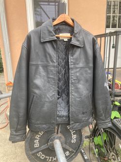 St John’s Bay Vintage Black Leather Jacket Size M/L