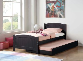 Brand New Black Twin Size Bed Frame w Trundle Bed