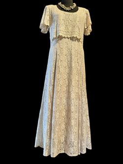 Boho Shabby Chic Lace Vintage Dress Sz 12 