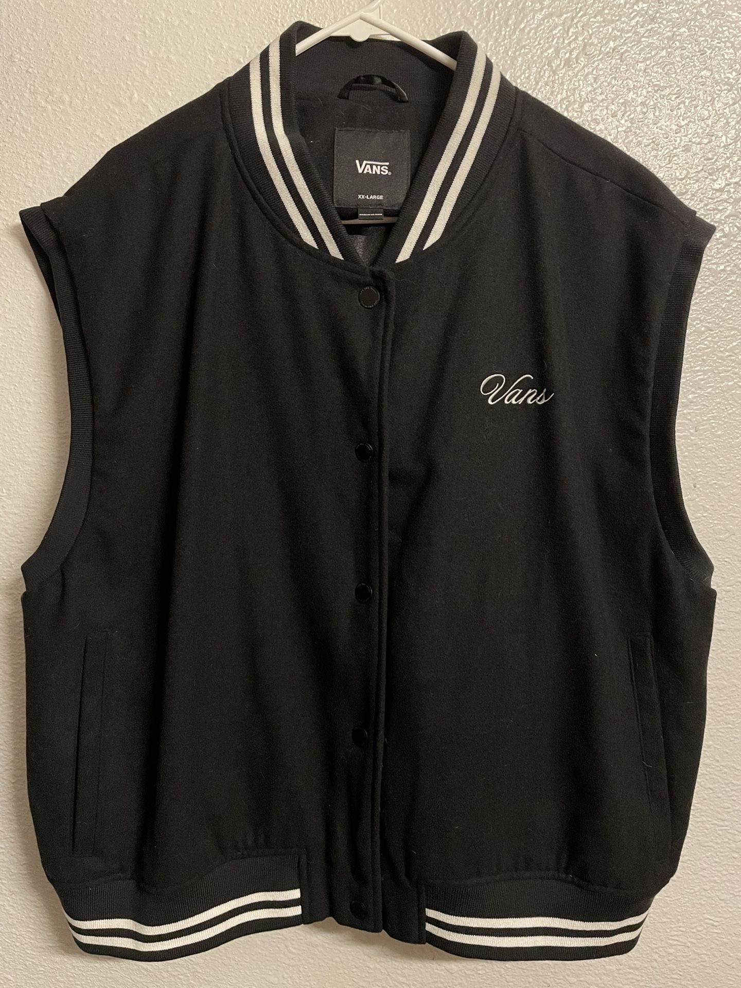 Vans Black Piper Stadium Vest Womens Size XXL
