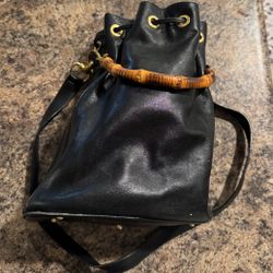 Classic Auth Vintage Gucci Bamboo Bucket Two-Way Bag