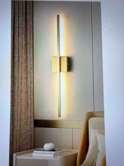 Wall Sconces Set of Two, LED Dimmable Sconces Wall Lighting, Brushed Gold Modern - New