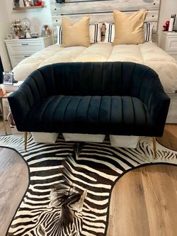 Velvet plush couch