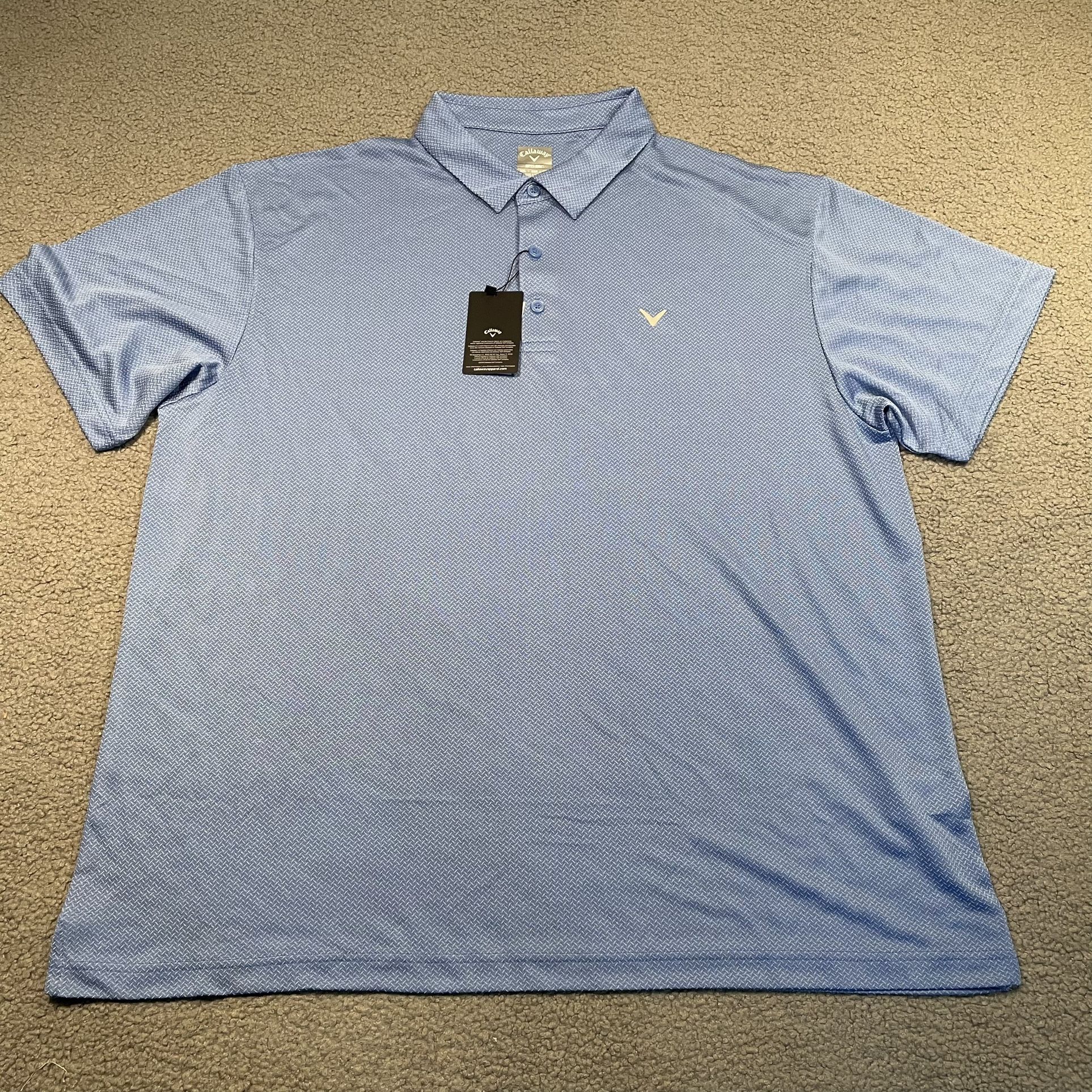 Callaway Men’s Opti-Dri Golf Polo Shirt – Size XXL – Regatta Blue – New with Tags – MSRP $70