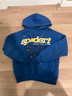 Spider hoodie blue and yellow