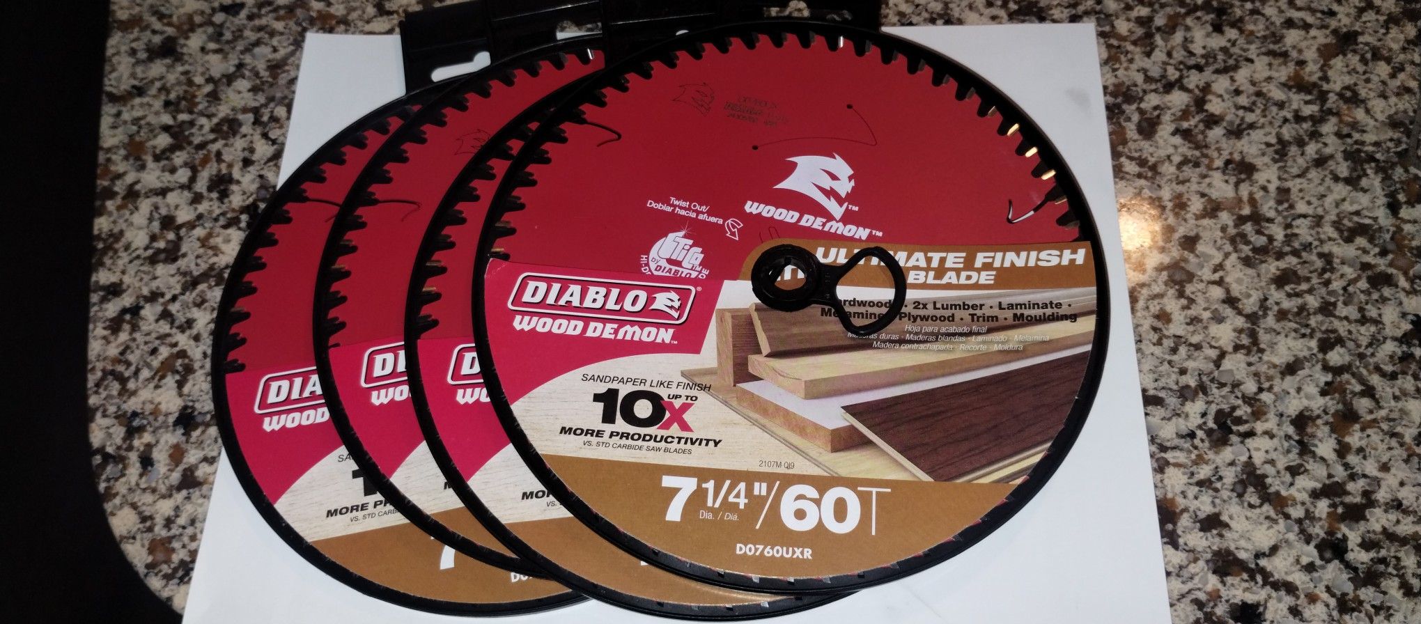 (4) Diablo Wood Skill Saw Blades 7 1/4"