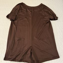 BROWN T SHIRT ROMPER