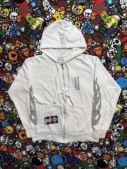 White chrome hearts zipup sleeve design