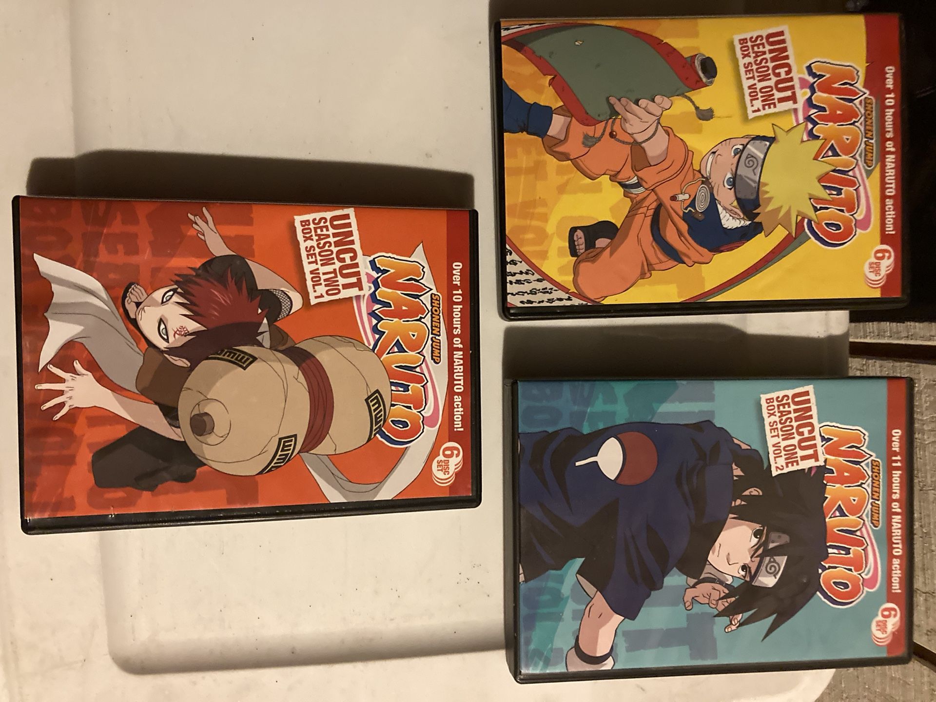 Naruto Season 1 Volume 1 and 2 Season 2 Volume 1 Uncut Dvd Sets