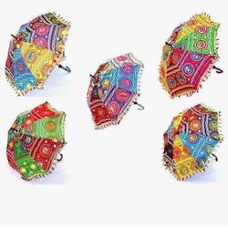 5 Pcs Indian Vintage Decorative Umbrella Sun Parasol Wedding or Party Decor