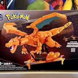 Nintendo Pokémon Retired Mega Bloks Construx Motion Mechanism Charizard 1664 pcs HMW05 Mattel Sealed New NRFP MISP