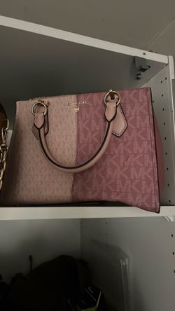 Sheila Medium Two-Tone Metallic Signature Logo Satchel