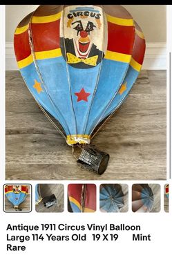 Antique big 1911 Circus vinyl balloon - mint rare