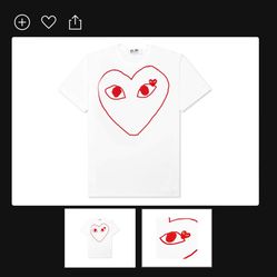 Red And White Cdg Heart Shirt 