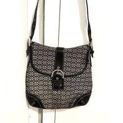 Authentic Coach Black SoHo Signature Jacquard Crossbody Bag