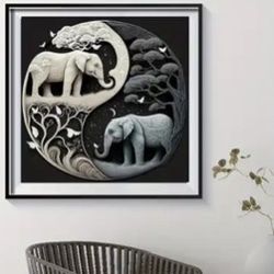 Elephant Ying Yang Diamond Painting