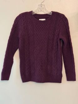 Croft & Barrow Cable Knit Sweater Plum PXS Cabincore Classiccore