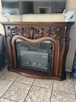 Wooden Chimney TV Stand