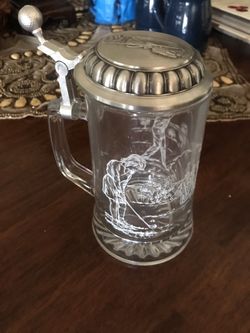 Glass Stein with Pewter Lid golf
