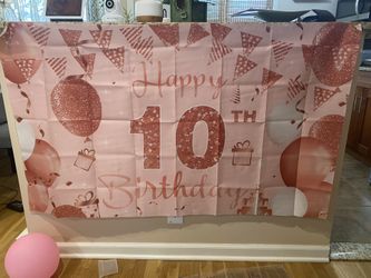 10th Birthday Banner & Cake Topper