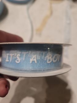 It's A Boy Blue And Beige Ribbon 