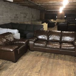 Italisofa Brown Genuine Leather Couch Set “WE DELIVER”