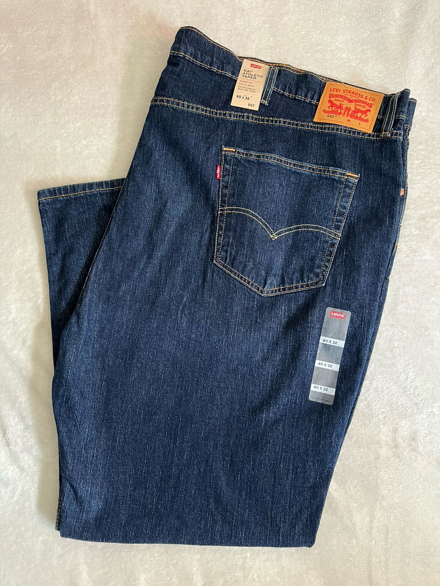 Levi Strauss 60 X 32 Big & Tall 541 Stretch Athletic Taper Dark Jeans - NWT