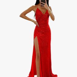 Red Sequin Prom Dress Size 2 - New W Tags 