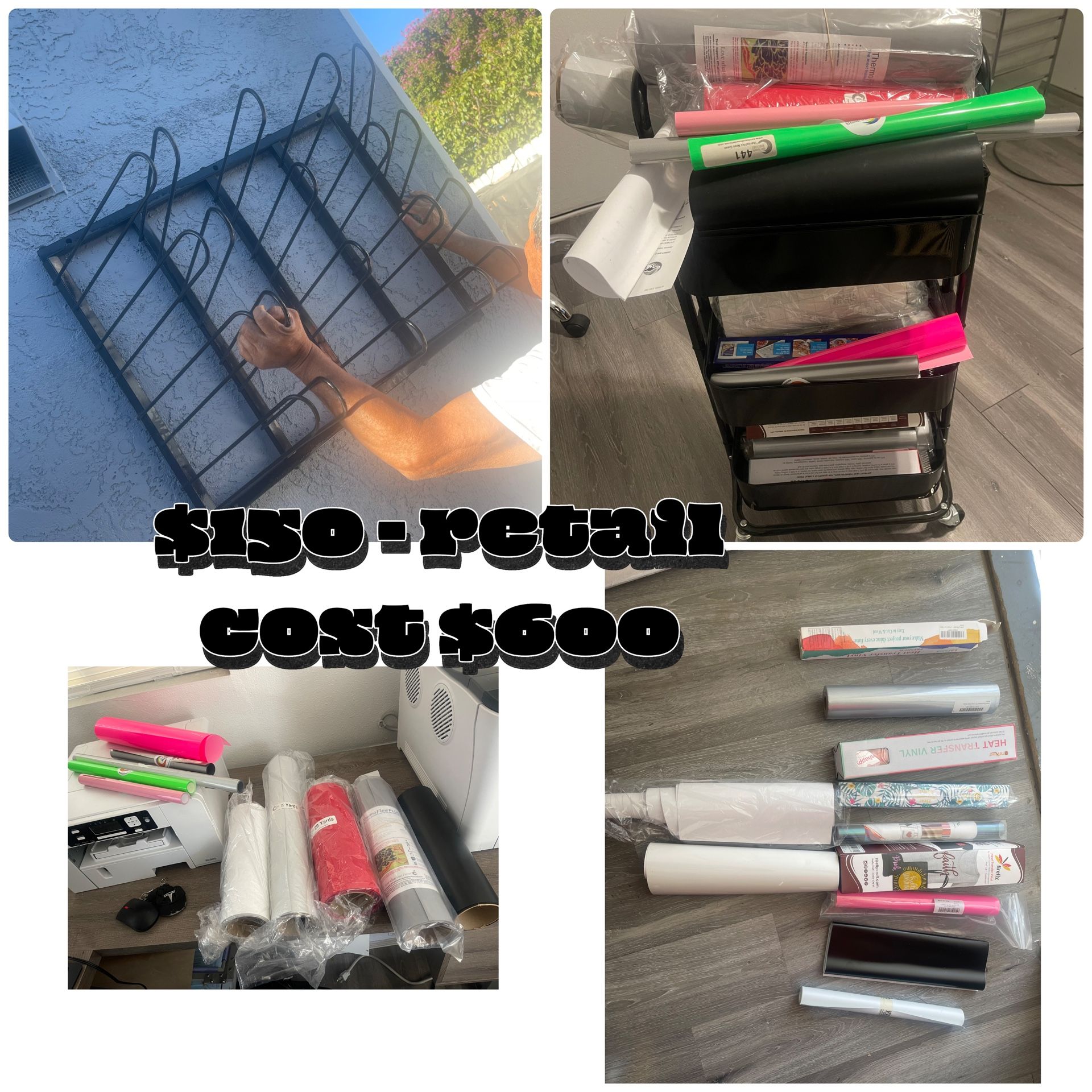 20 Rolls Of Vinyl For Clothing/vinyl Rack /cart They All New