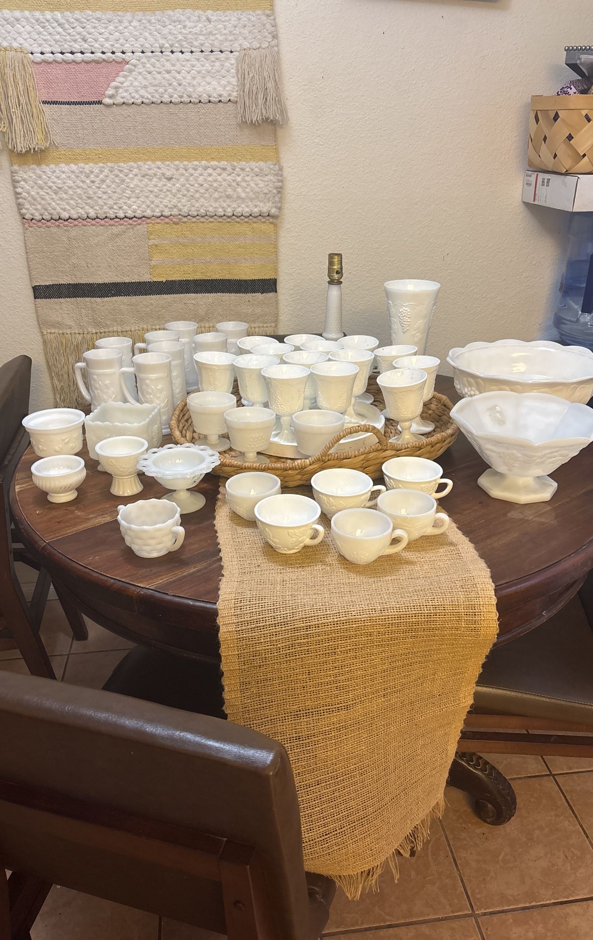 Lot Of Milk Glass