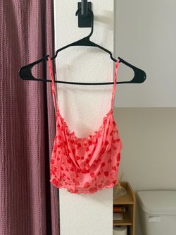 Pink Heart Print crop Top size S/M