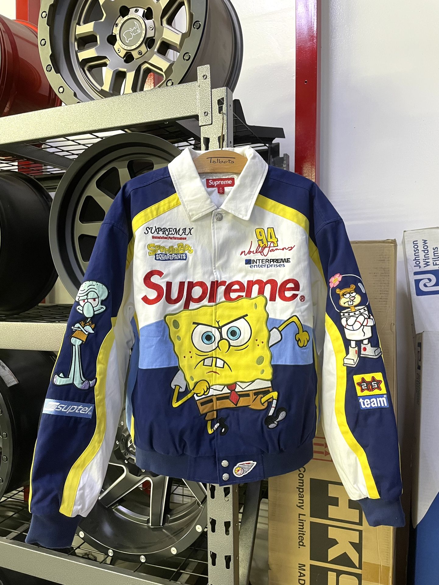 Supreme SpongeBob SquarePants Jeff Hamilton Racing Jacket