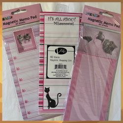 Cat-Themed Magnetic Memo Pads,  (3 Packs)