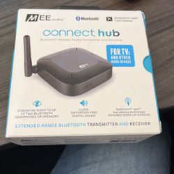MEE audio Connect Hub Universal Dual Headphone and Speaker Bluetooth Audio Transmitter and Receiver for TV