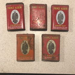 Prince Albert cans antique very old rusty
